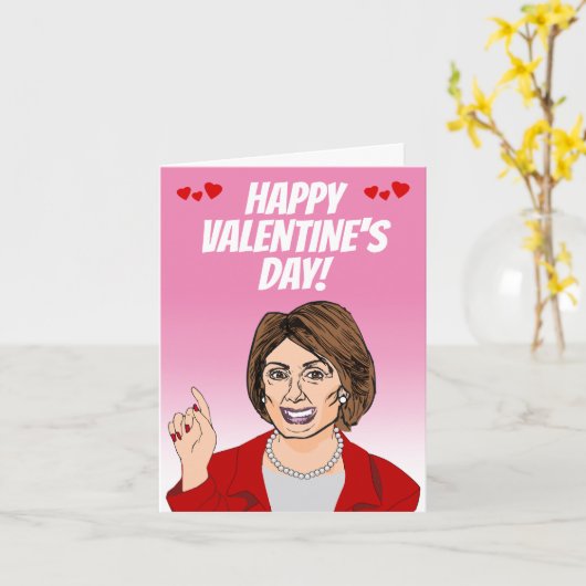 Fijne Valentijnsdag van Nancy Pelosi Kaart (Gele Bloem)