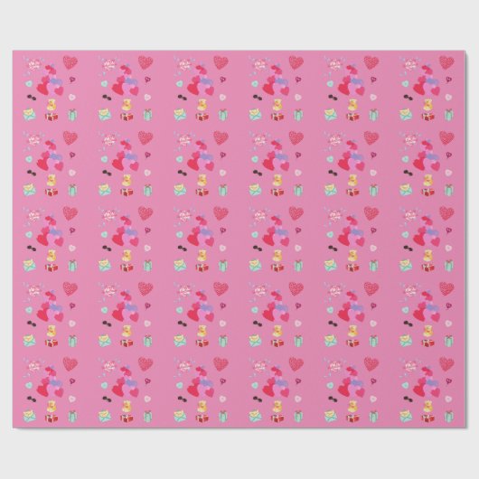 Fijne Valentijnsdag verpakkingspapier. Cadeaupapier (Vlak)