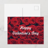 Fijne Valentijnsdag Vibrant Red Roses Feestdagenkaart (Voorkant / Achterkant)