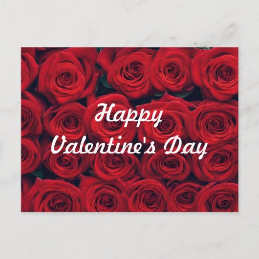 Fijne Valentijnsdag Vibrant Red Roses Feestdagenkaart (Voorkant)