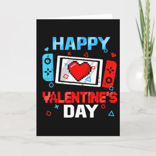 Fijne Valentijnsdag Videospel Controller Hart B Kaart (Voorkant)