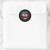 Fijne Valentijnsdag Videospel Controller Hart B Ronde Sticker (Tas)