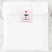 Fijne Valentijnsdag! Vierkante Sticker (Tas)