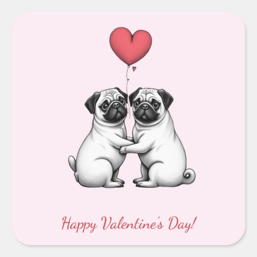 Fijne Valentijnsdag! Vierkante Sticker (Voorkant)