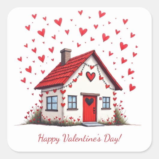 Fijne Valentijnsdag! Vierkante Sticker (Voorkant)