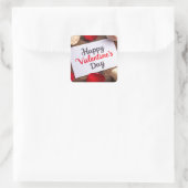 Fijne valentijnsdag vierkante sticker (Tas)