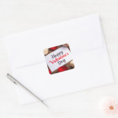 Fijne valentijnsdag vierkante sticker (Envelop)