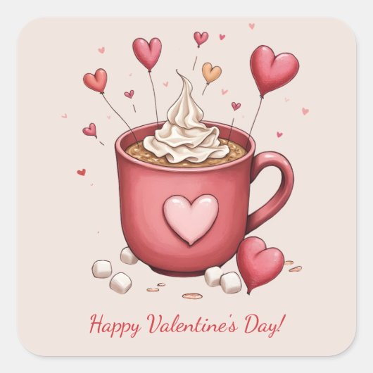Fijne Valentijnsdag! Vierkante Sticker (Voorkant)
