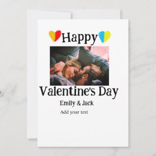 Fijne valentijnsdag voeg naam van het koppel foto feestdagenkaart