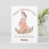 Fijne Valentijnsdag voor de mam-te-zijn kaart (Staand voorkant)