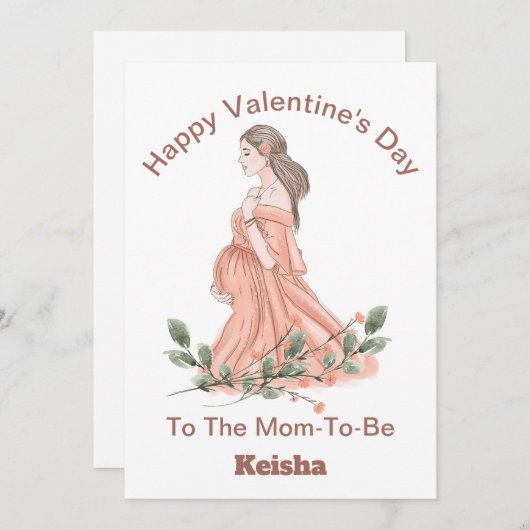 Fijne Valentijnsdag Voor De Moeder-To-Be Kaart (Voorkant / Achterkant)