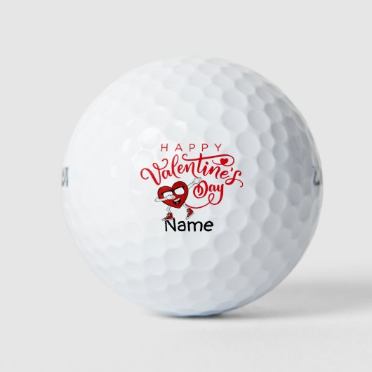 Fijne Valentijnsdag voor Golfer met liefdesGolfbal Golfballen (Voorkant)