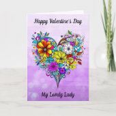 Fijne Valentijnsdag voor haar | kleurplaat Kaart (Voorkant)