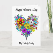 Fijne Valentijnsdag voor haar | kleurplaat Kaart (Voorkant)