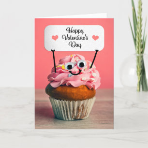 Fijne Valentijnsdag voor iedereen Schattigee cupca Feestdagen Kaart