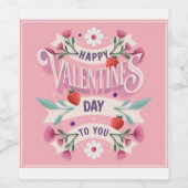 Fijne Valentijnsdag voor jou Wijn Etiket (Enkel label)