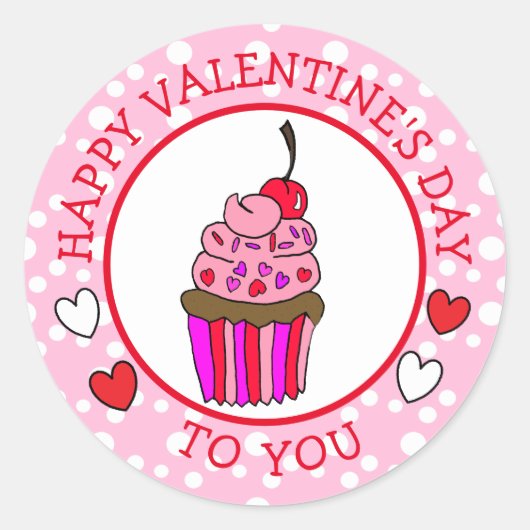 Fijne Valentijnsdag voor jullie koeken en hart Ronde Sticker (Voorkant)