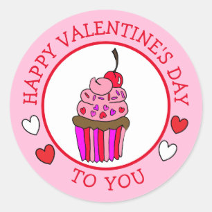 Fijne Valentijnsdag voor jullie koeken en hart Ronde Sticker