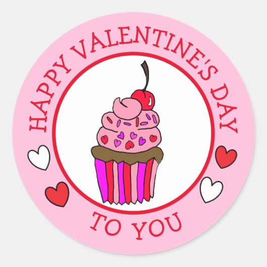 Fijne Valentijnsdag voor jullie koeken en hart Ronde Sticker (Voorkant)