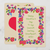 Fijne Valentijnsdag voor mijn liefste vrouw bloeme (Voorkant / Achterkant)