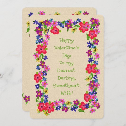 Fijne Valentijnsdag voor mijn liefste vrouw bloeme (Voorkant / Achterkant)