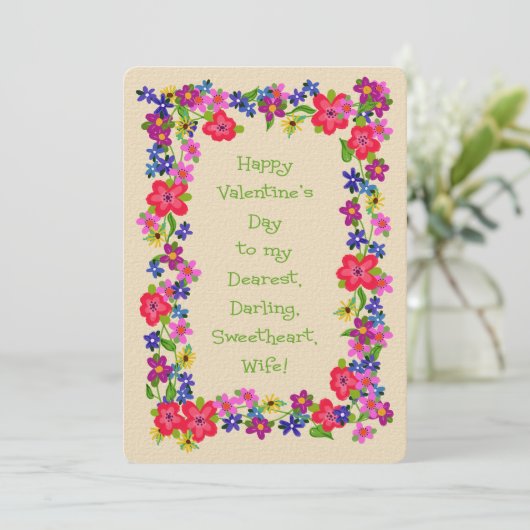 Fijne Valentijnsdag voor mijn liefste vrouw bloeme (Staand voorkant)