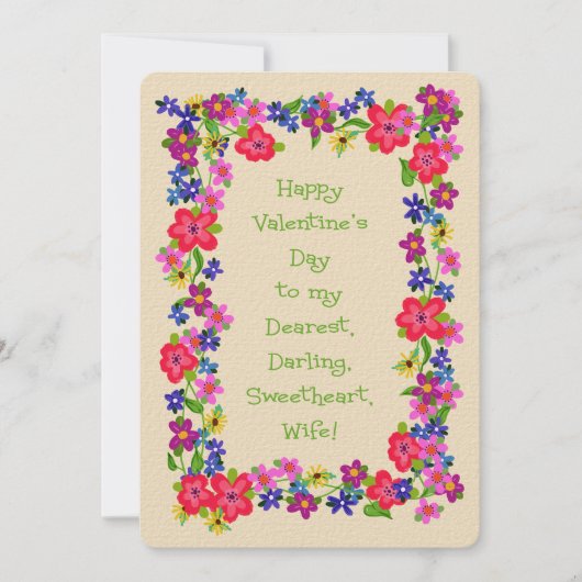 Fijne Valentijnsdag voor mijn liefste vrouw bloeme (Voorkant)