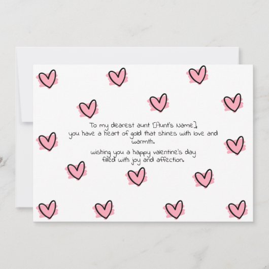 Fijne Valentijnsdag voor mijn tante Feestdagenkaart (Voorkant)