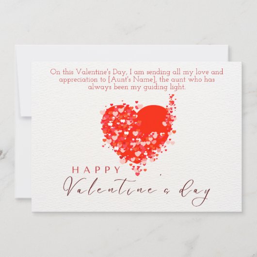 Fijne Valentijnsdag voor mijn tante Feestdagenkaart (Voorkant)