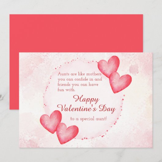 Fijne Valentijnsdag voor mijn tante Feestdagenkaart (Voorkant / Achterkant)