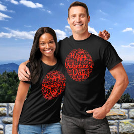 Fijne Valentijnsdag Vormde scripttekst T-shirt