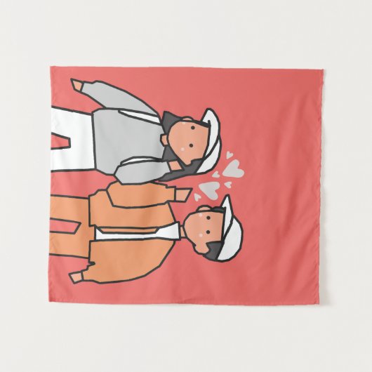 Fijne Valentijnsdag Wandkleed (Voorkant (horizontaal))