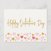 Fijne Valentijnsdag|Waterverf Hearts Briefkaart (Voorkant)