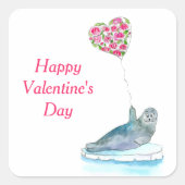 Fijne Valentijnsdag Waterverf verzegeling met hart Vierkante Sticker (Voorkant)