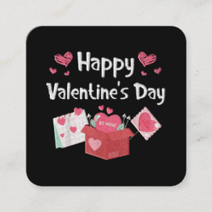 Fijne Valentijnsdag Wees Van Mijne Cute Harten Vierkante Visitekaartje