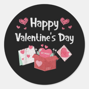 Fijne Valentijnsdag Wees Van Mijne Zoete Hartjes Ronde Sticker