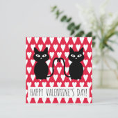 Fijne Valentijnsdag - Wenskaart met katten Bedankkaart (Staand voorkant)