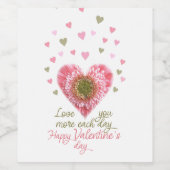 Fijne valentijnsdag wijn etiket (Enkel label)