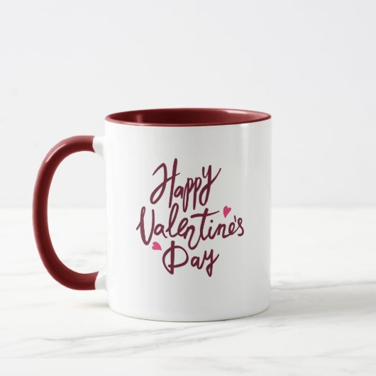 Fijne valentijnsdag wit &roze mok (Links)