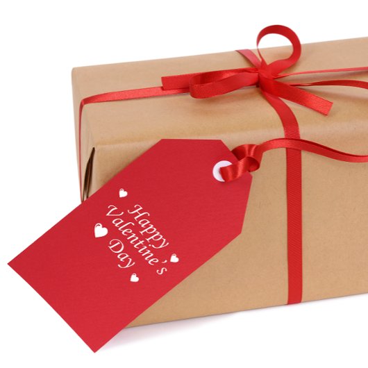 Fijne Valentijnsdag Witte Hartjes Cadeautags Cadeaulabel