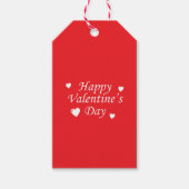 Fijne Valentijnsdag Witte Hartjes Cadeautags Cadeaulabel (Voorkant)