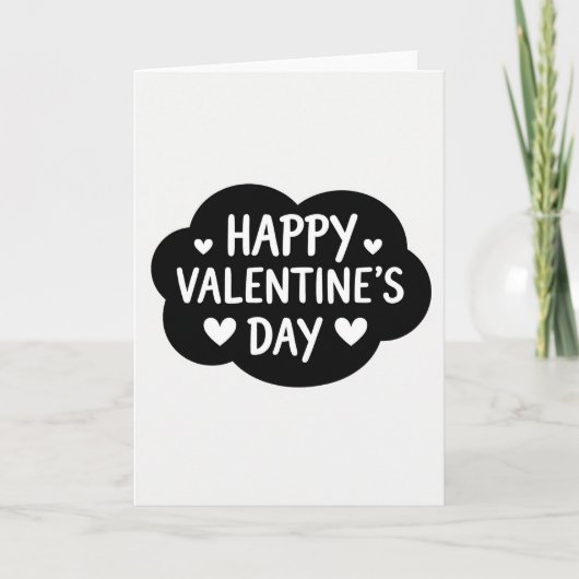 Fijne Valentijnsdag Wolken Harten Kaart (Voorkant)