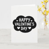 Fijne Valentijnsdag Wolken Harten Kaart (Gele Bloem)