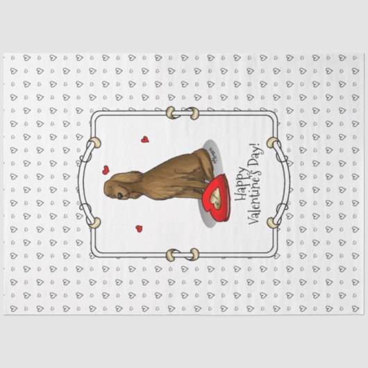 Fijne Valentijnsdag word Mine Irish Setter (rood 1 Tissuepapier (Voorkant)
