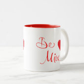 Fijne Valentijnsdag word Mine Love Red Hearts Mok (Voorkant rechts)