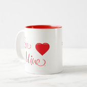 Fijne Valentijnsdag word Mine Love Red Hearts Mok (Voorkant links)