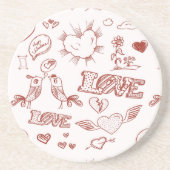 Fijne Valentijnsdag Zandsteen Onderzetter (Voorkant)