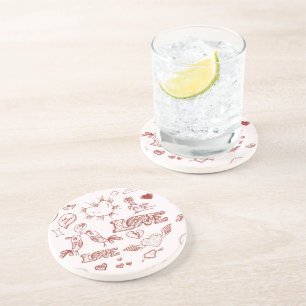 Fijne Valentijnsdag Zandsteen Onderzetter