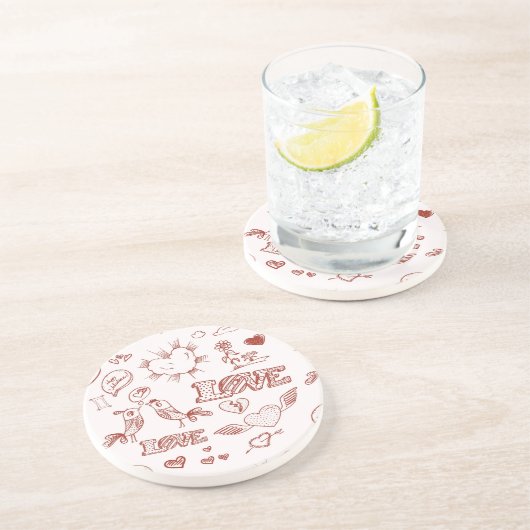 Fijne Valentijnsdag Zandsteen Onderzetter (Zijkant)