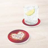 Fijne Valentijnsdag! Zandsteen Onderzetter (Zijkant)